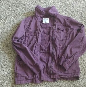 Maroon cargo utility jacket
